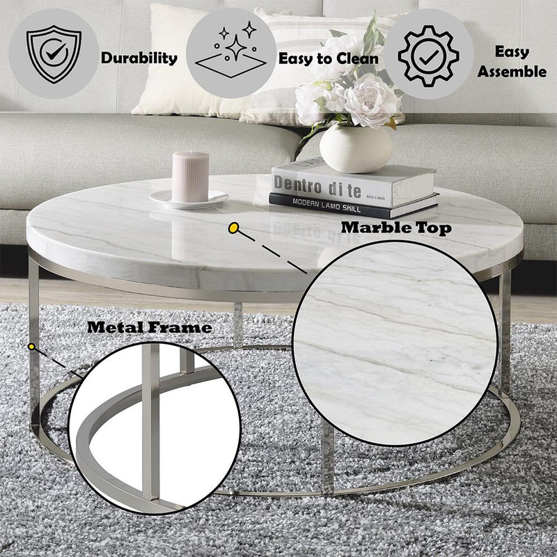 Acme Furniture Zaidee LV02795 Coffee Table with Marble IMAGE 7