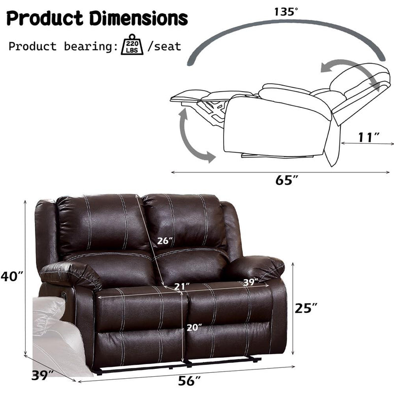Acme Furniture Zuriel LV52281 Motion Loveseat IMAGE 5