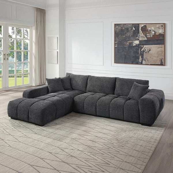Acme Furniture Chosen LV02720 Sectional Sofa with 3 Pillows IMAGE 1