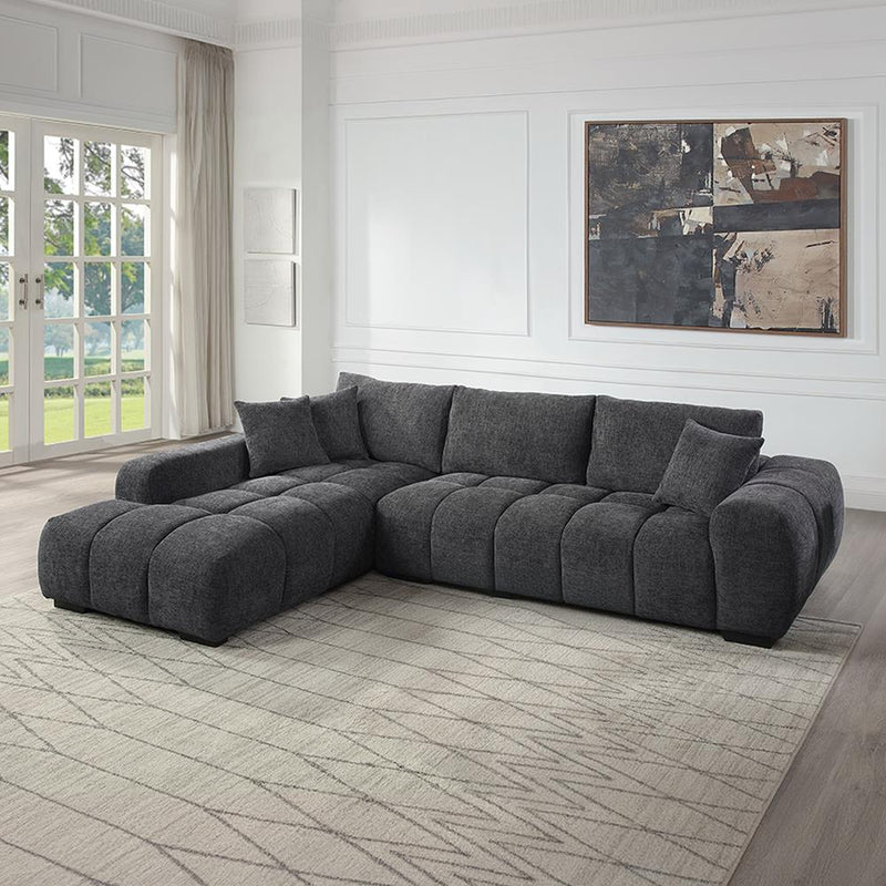 Acme Furniture Chosen LV02720 Sectional Sofa with 3 Pillows IMAGE 1
