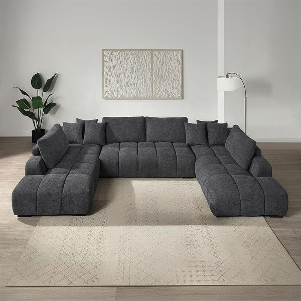Acme Furniture Chosen LV02840 Sectional Sofa with 6 Pillows IMAGE 1
