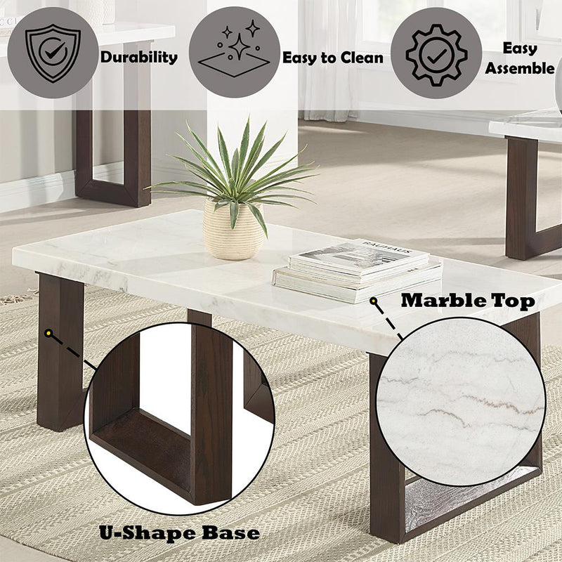 Acme Furniture Edwyn LV03205 Coffee Table with Marble Top IMAGE 7