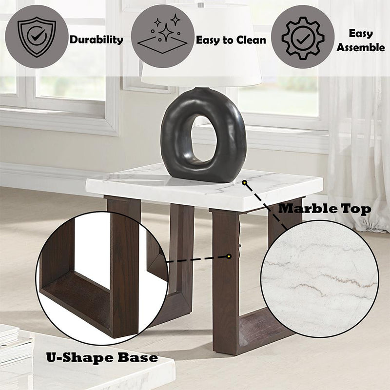 Acme Furniture Edwyn LV03206 End Table with Marble Top IMAGE 6