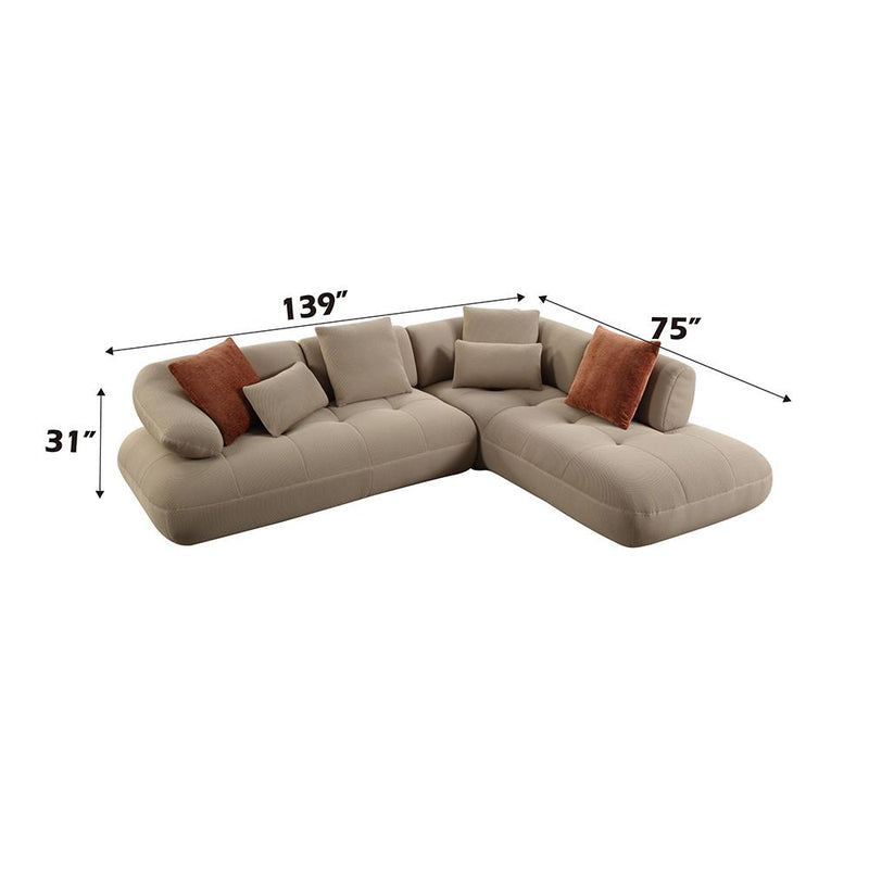 Acme Furniture Carrick LV03920 Sectional Sofa with 6 Pillows IMAGE 18