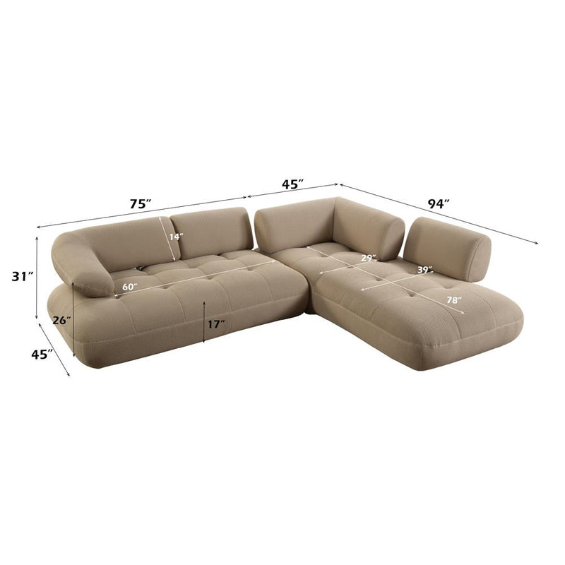 Acme Furniture Carrick LV03920 Sectional Sofa with 6 Pillows IMAGE 19