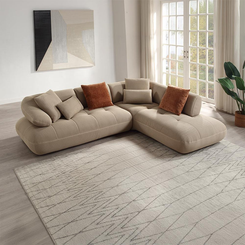 Acme Furniture Carrick LV03920 Sectional Sofa with 6 Pillows IMAGE 1