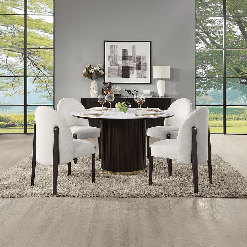 Acme Furniture Clayten DN03950 Round Dining Table with Marble IMAGE 4