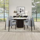 Acme Furniture Clayten DN03950 Round Dining Table with Marble IMAGE 5