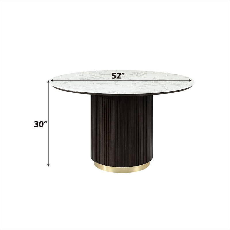 Acme Furniture Clayten DN03950 Round Dining Table with Marble IMAGE 6