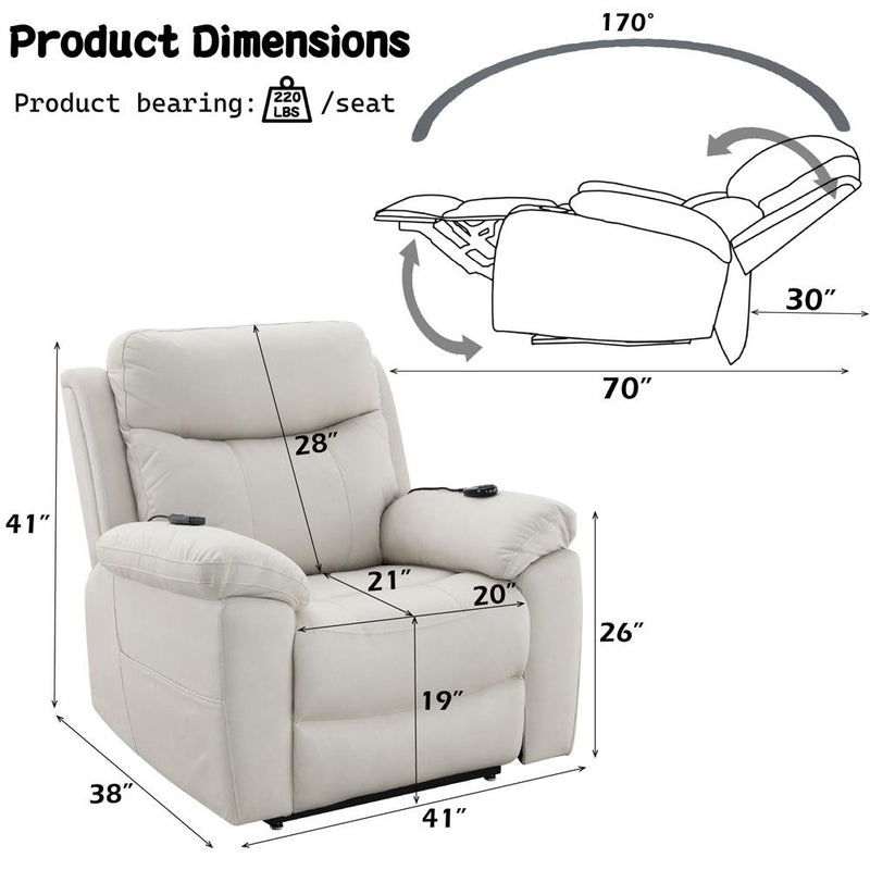 Acme Furniture Chriki LV04271 Power Recliner with Lift & Heating & Massage IMAGE 15
