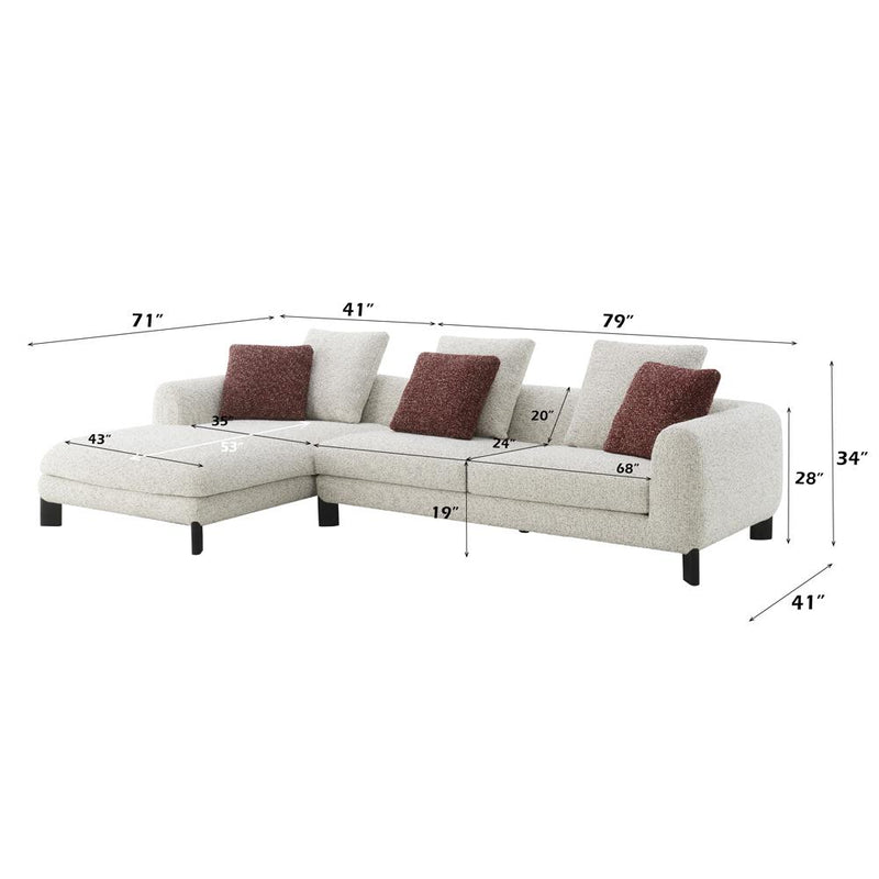 Acme Furniture Mardi LV04280 Sectional Sofa with 3 Pillows IMAGE 9