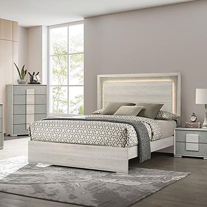 Furniture of America Lincolt FM7201WH Queen Bed IMAGE 1