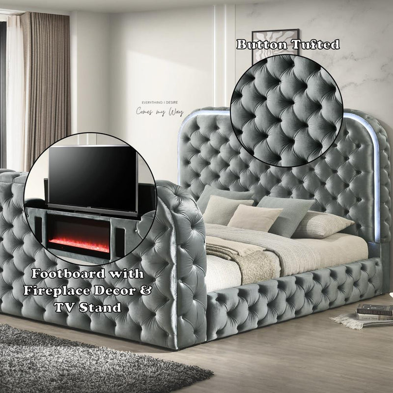 Acme Furniture Kana King Upholstered Panel Bed BD05071EK IMAGE 6