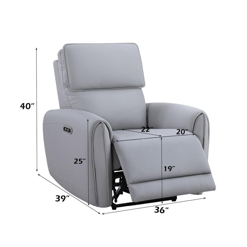 Acme Furniture Jeromie Power Bonded Leather Recliner LV03337 IMAGE 8