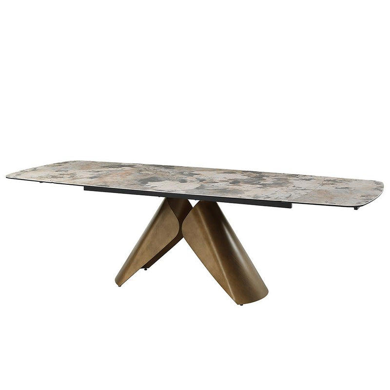 Acme Furniture Malika Dining Table with Ceramic Top and Pedestal Base DN03595 IMAGE 2