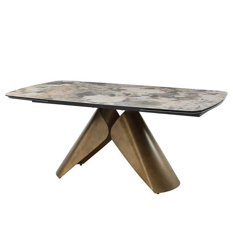 Acme Furniture Malika Dining Table with Ceramic Top and Pedestal Base DN03595 IMAGE 3