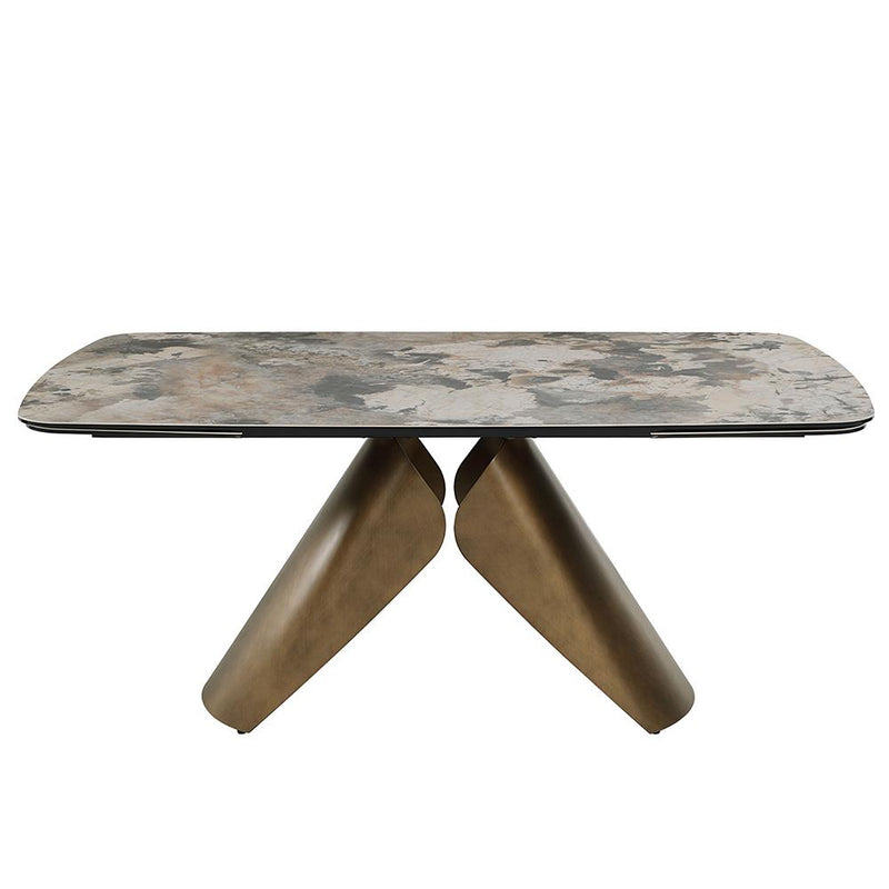 Acme Furniture Malika Dining Table with Ceramic Top and Pedestal Base DN03595 IMAGE 4
