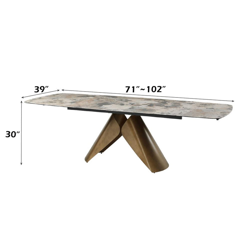 Acme Furniture Malika Dining Table with Ceramic Top and Pedestal Base DN03595 IMAGE 7