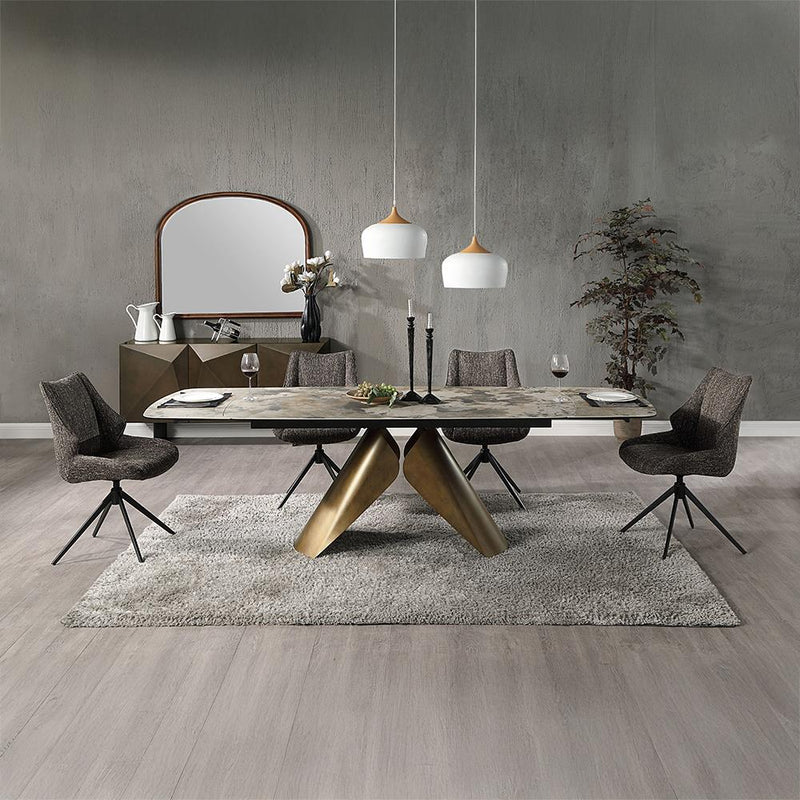 Acme Furniture Malika Dining Table with Ceramic Top and Pedestal Base DN03595 IMAGE 9