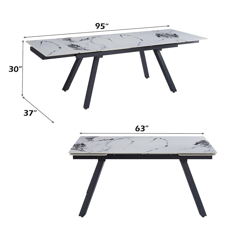 Acme Furniture Damita Dining Table with Ceramic Top DN03735 IMAGE 7