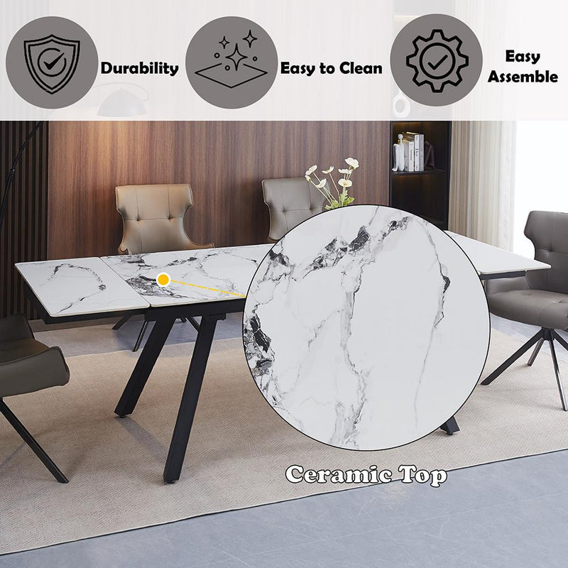 Acme Furniture Damita Dining Table with Ceramic Top DN03735 IMAGE 8