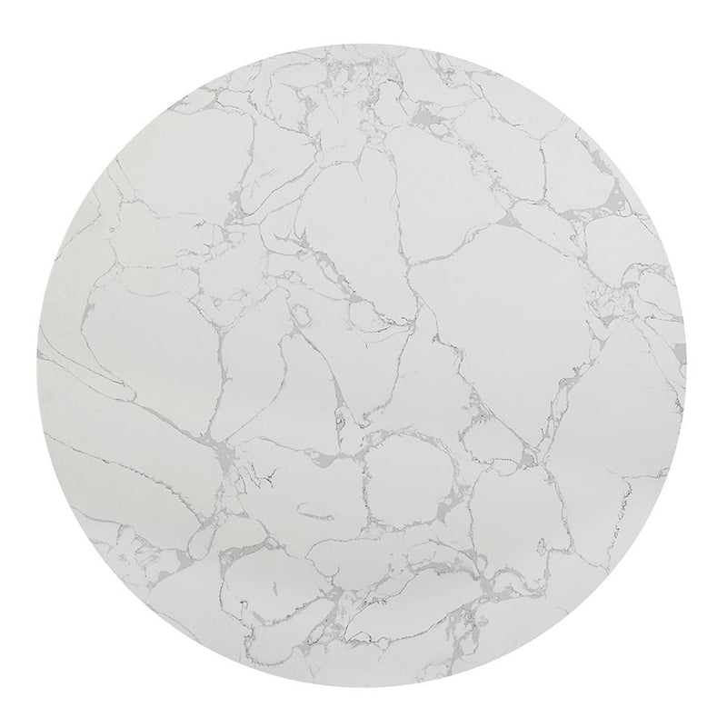 Acme Furniture Round Koen Dining Table with Marble Top and Pedestal Base DN04055 IMAGE 3