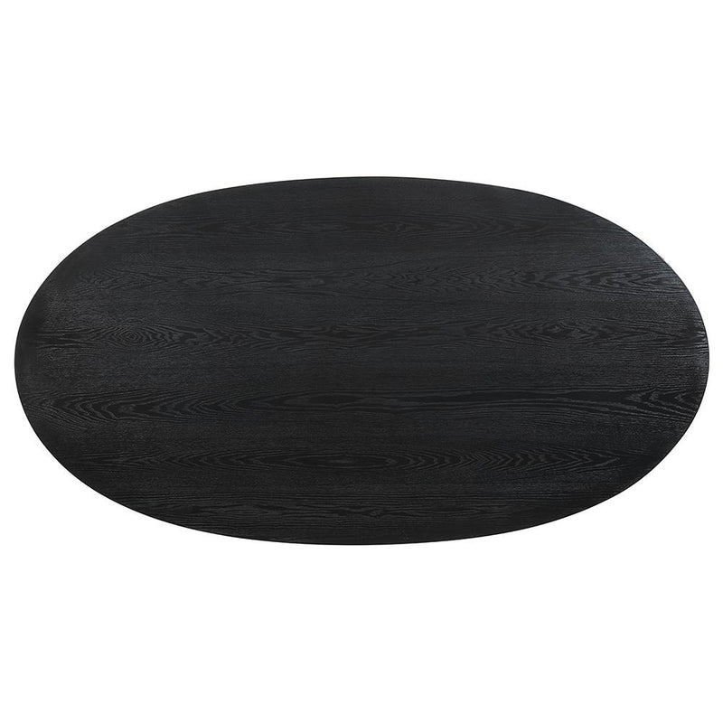 Acme Furniture Oval Marioly Dining Table with Pedestal Base DN04065 IMAGE 2