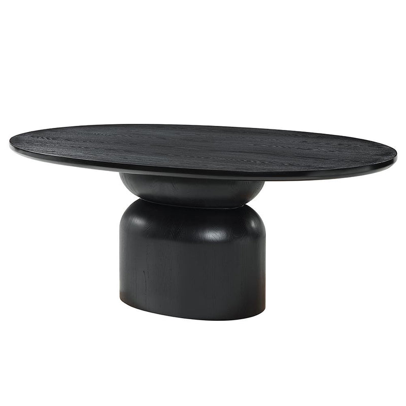 Acme Furniture Oval Marioly Dining Table with Pedestal Base DN04065 IMAGE 4