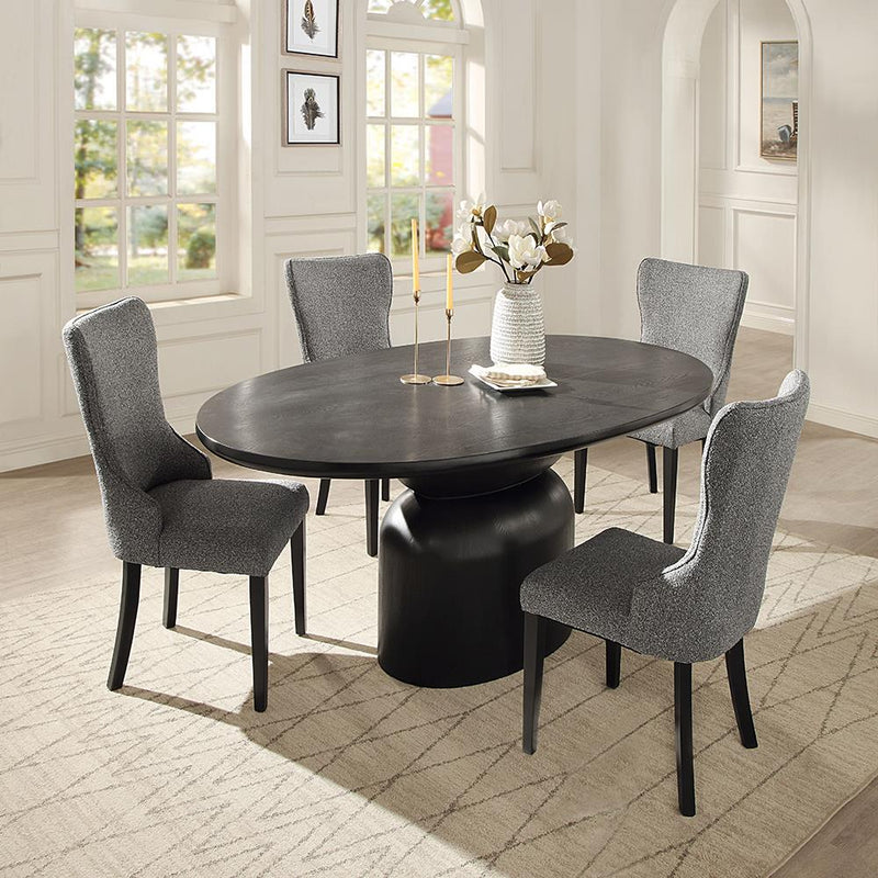 Acme Furniture Oval Marioly Dining Table with Pedestal Base DN04065 IMAGE 5