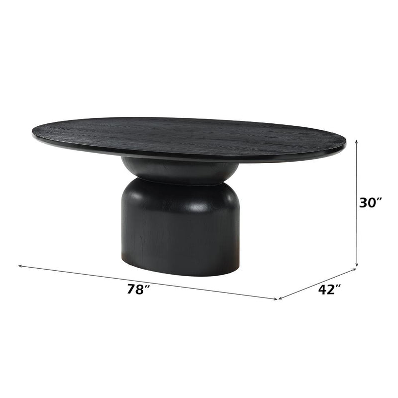 Acme Furniture Oval Marioly Dining Table with Pedestal Base DN04065 IMAGE 6