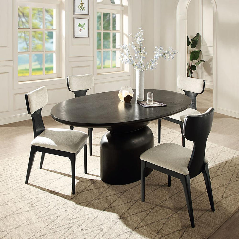 Acme Furniture Oval Marioly Dining Table with Pedestal Base DN04065 IMAGE 7