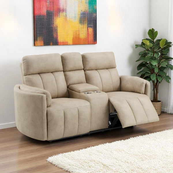 Acme Furniture Elison Reclining Fabric Loveseat with Console LV05401 IMAGE 1